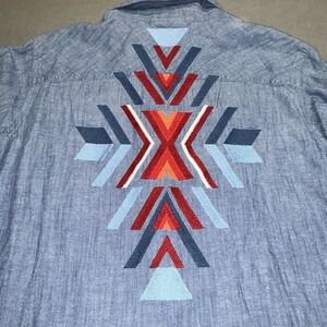 ARIAT REAL Western Shirt Aztec Tribal Womens 1X Relaxed Cowgirl Rodeo